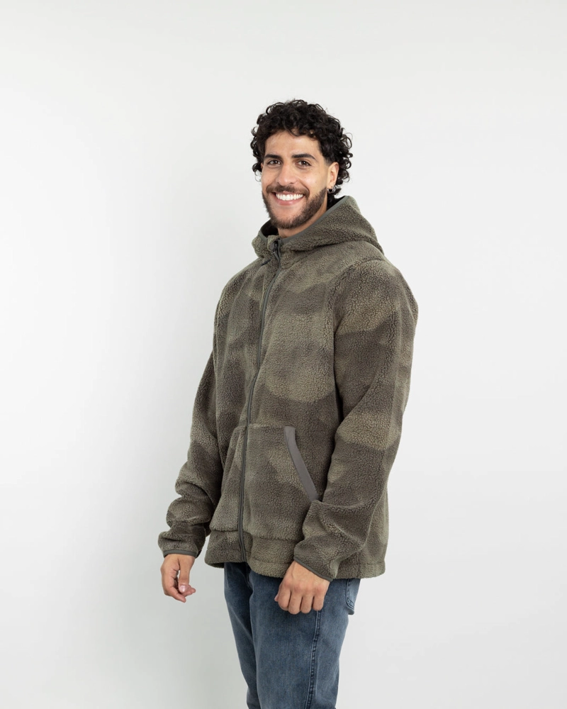POLERON HOMBRE MINI SHERPA PRINT CON GORRO POLEMIC - 1