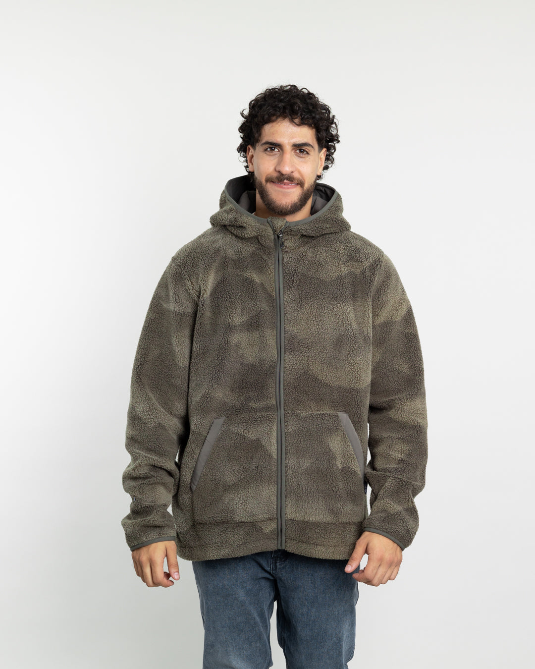 POLERON HOMBRE MINI SHERPA PRINT CON GORRO POLEMIC - 2