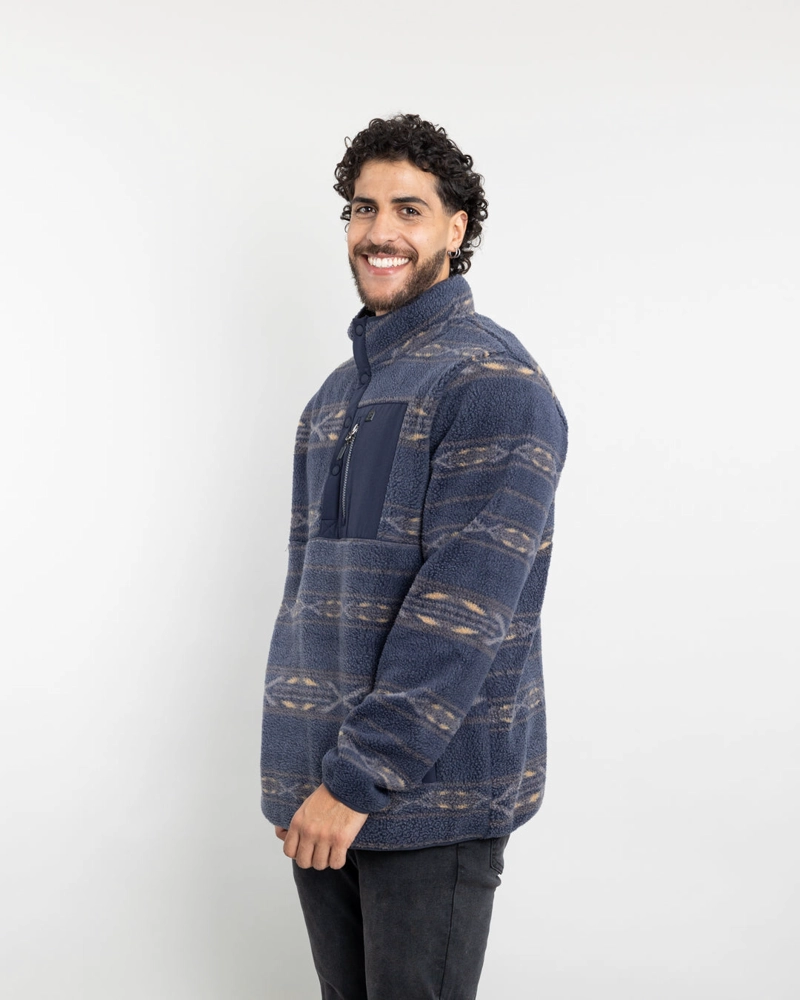 POLERON HOMBRE MINI SHERPA ESTAMPADO SIN GORRO POLEMIC - 1