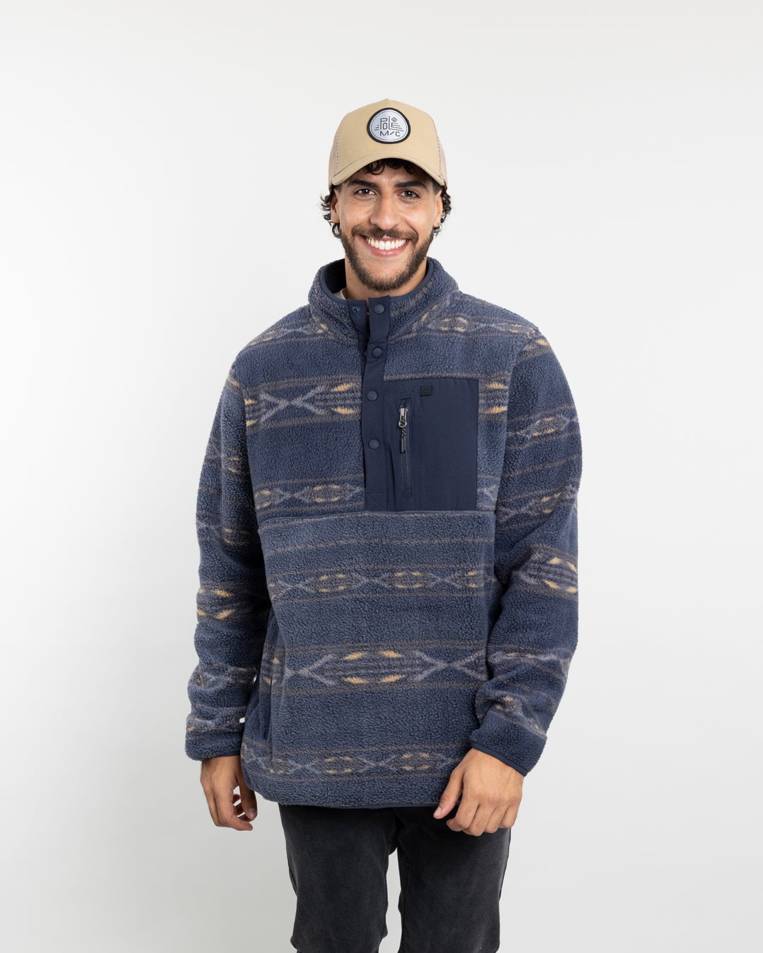 POLERON HOMBRE MINI SHERPA ESTAMPADO SIN GORRO POLEMIC - 2