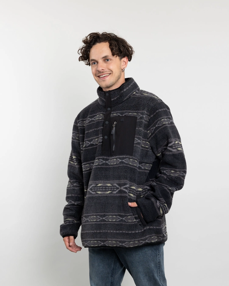 POLERON HOMBRE MINI SHERPA ESTAMPADO SIN GORRO POLEMIC - 3