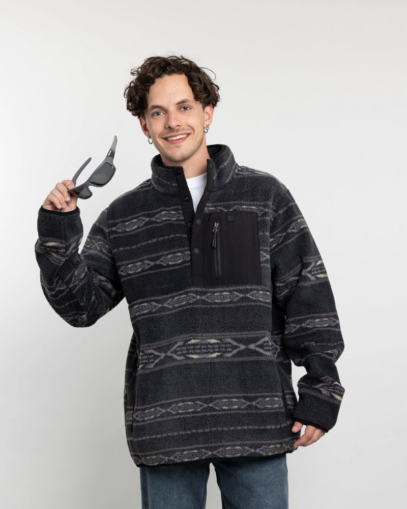 POLERON HOMBRE MINI SHERPA ESTAMPADO SIN GORRO POLEMIC - 5