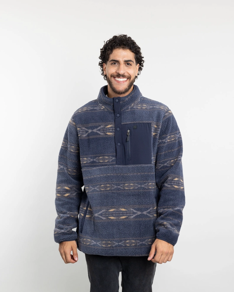 POLERON HOMBRE MINI SHERPA ESTAMPADO SIN GORRO POLEMIC - 5