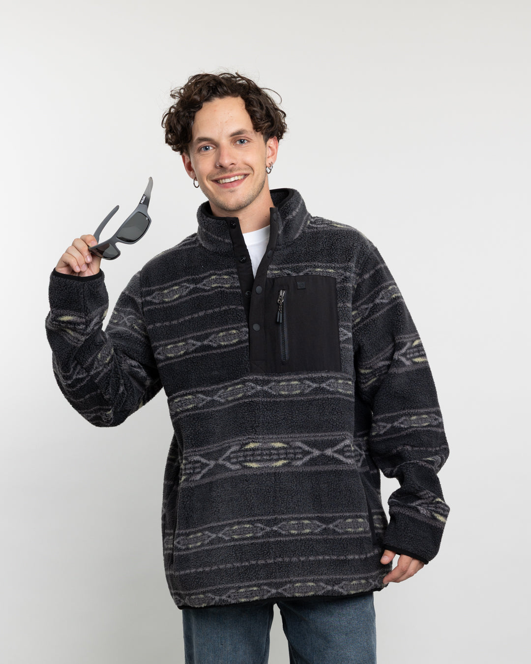 POLERON HOMBRE MINI SHERPA ESTAMPADO SIN GORRO POLEMIC - 5
