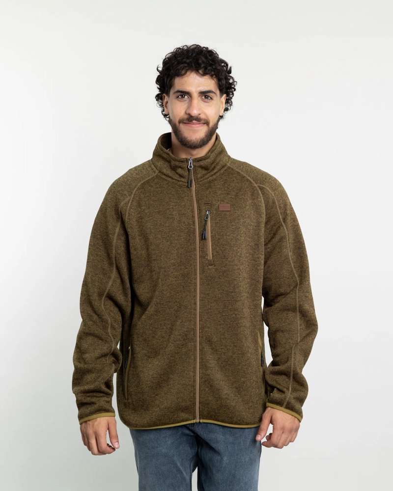 POLERON HOMBRE TEJIDO MILANE CON TEXTURA SIN GORRO POLEMIC - 1