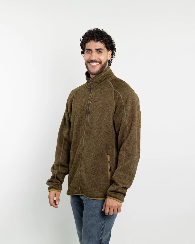 POLERON HOMBRE TEJIDO MILANE CON TEXTURA SIN GORRO POLEMIC - 2