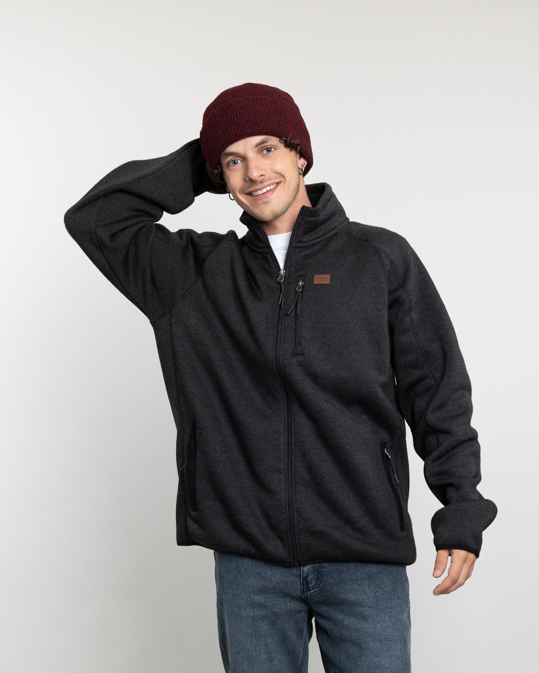 POLERON HOMBRE TEJIDO MILANE CON TEXTURA SIN GORRO POLEMIC - 3