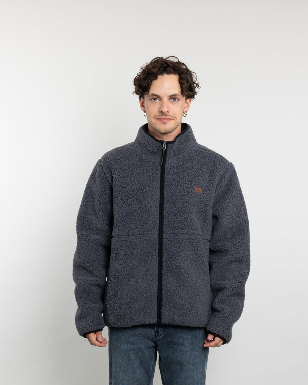 POLERON HOMBRE POLAR SHERPA FORRADO BONDED SIN GORRO POLEMIC - 1