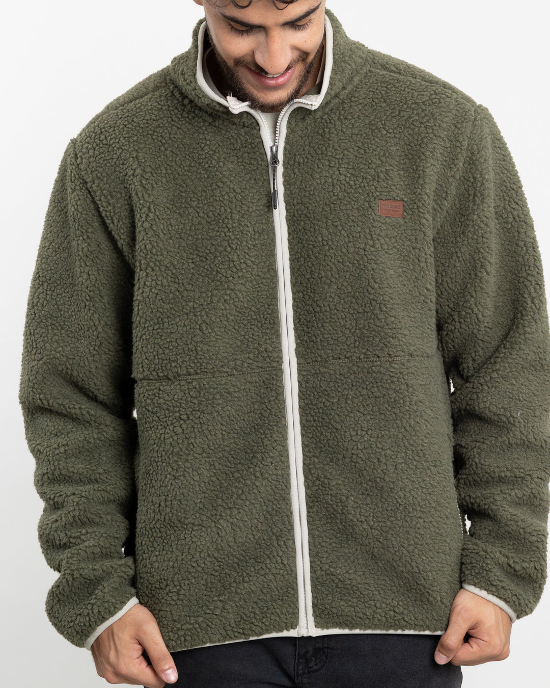 POLERON HOMBRE POLAR SHERPA FORRADO BONDED SIN GORRO POLEMIC - 3