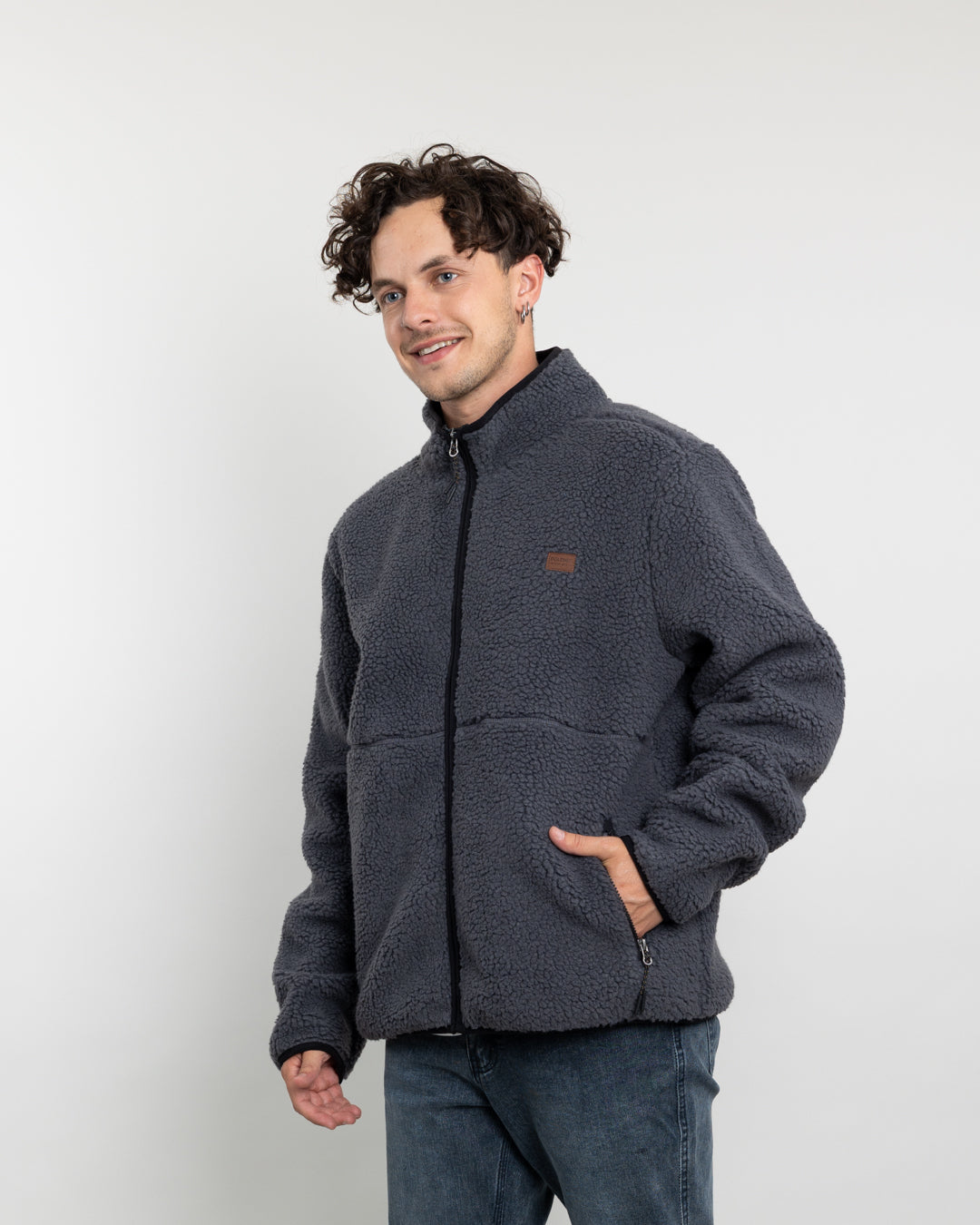 POLERON HOMBRE POLAR SHERPA FORRADO BONDED SIN GORRO POLEMIC - 4