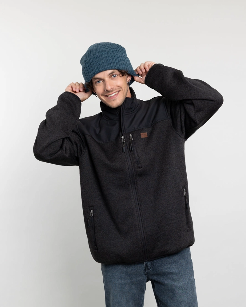 POLERON HOMBRE TEJIDO MILANE CON TEXTURA SIN GORRO POLEMIC - 5