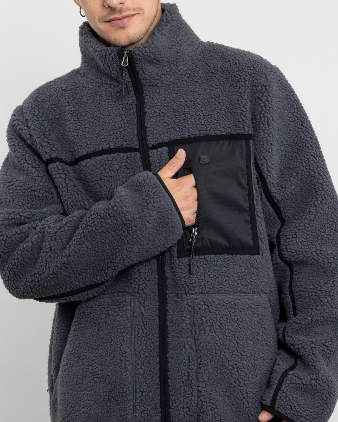 POLERON HOMBRE POLAR SHERPA FORRADO BONDED BICOLOR POLEMIC - 2