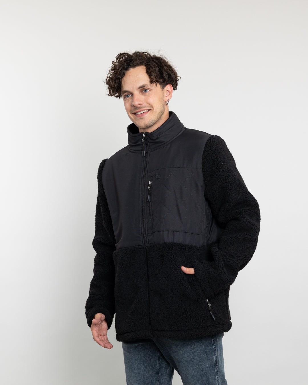 POLERON HOMBRE POLAR SHERPA FORRADO BONDED COLOR LISO POLEMIC - 1
