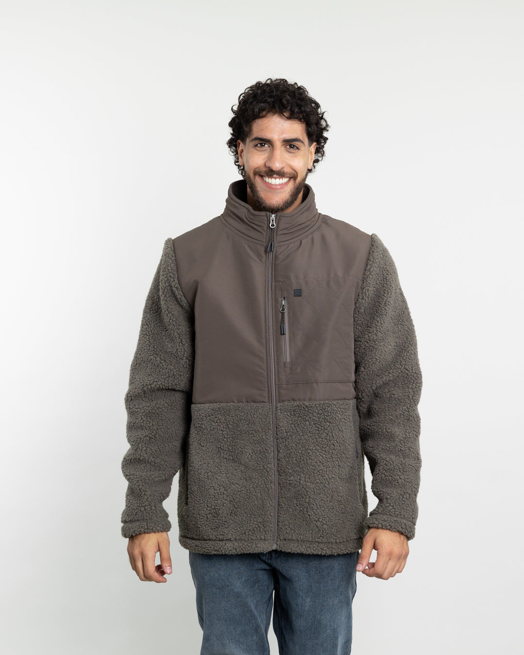 POLERON HOMBRE POLAR SHERPA FORRADO BONDED COLOR LISO POLEMIC - 1
