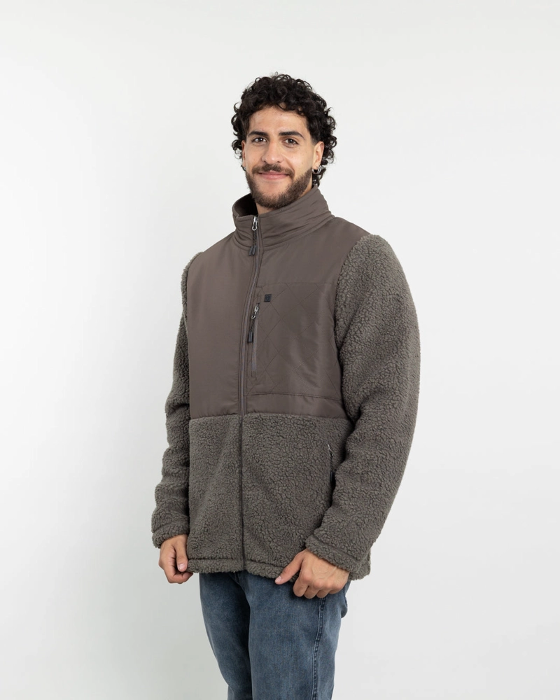 POLERON HOMBRE POLAR SHERPA FORRADO BONDED COLOR LISO POLEMIC - 2