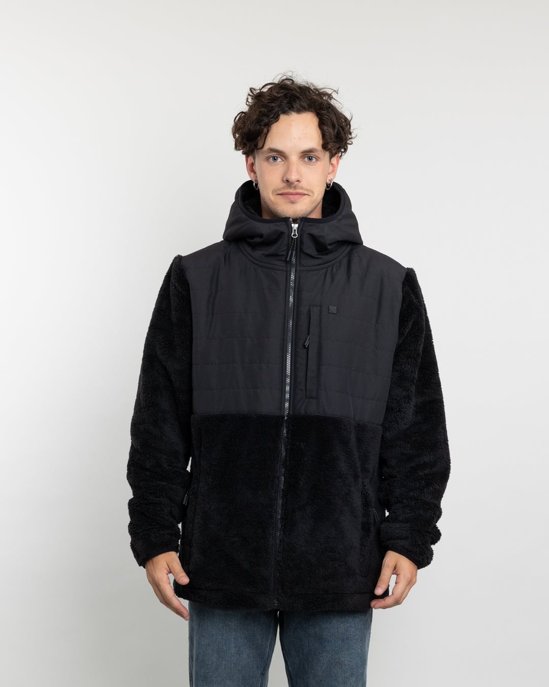 POLERON HOMBRE POLAR SHAGGY CON GORRO POLEMIC - 1