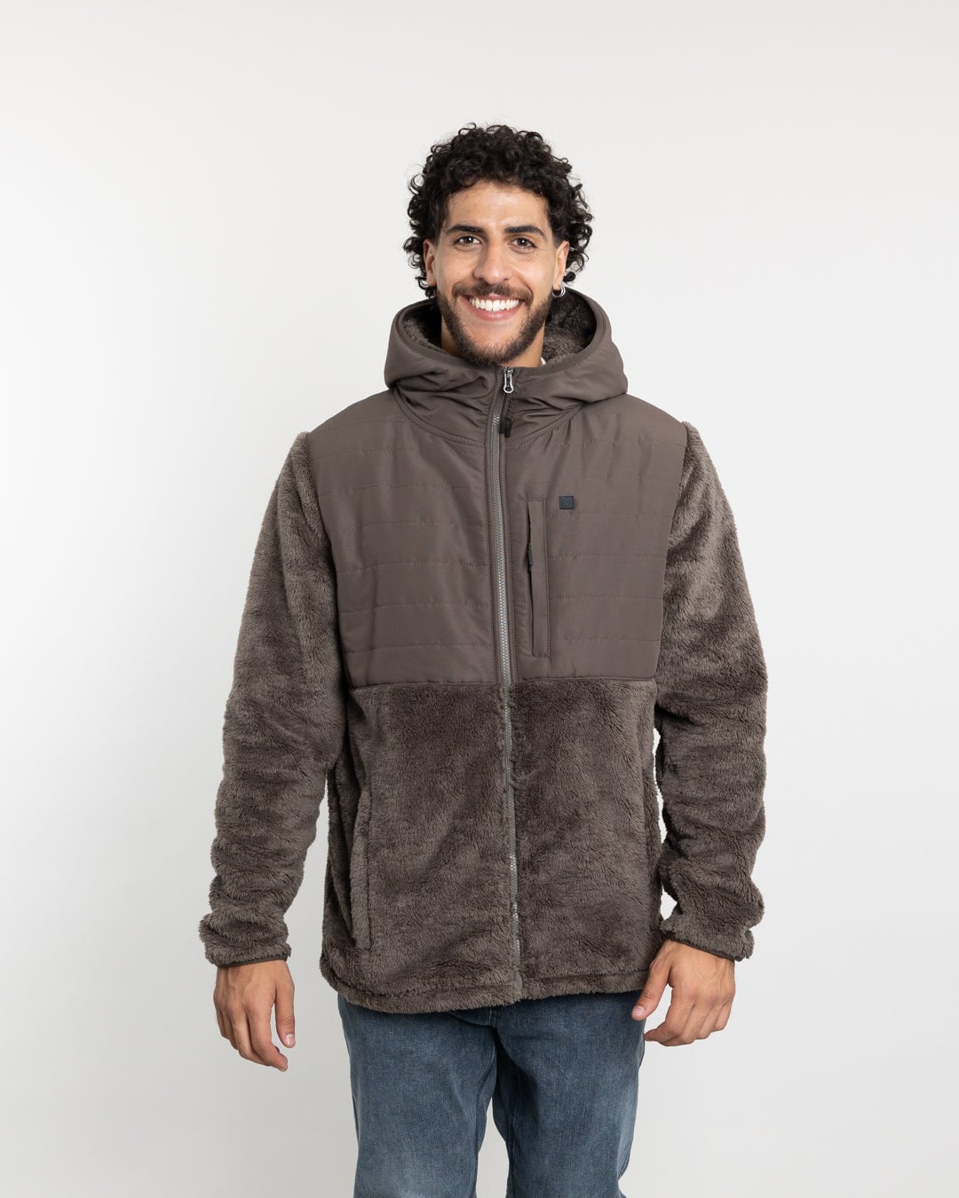 POLERON HOMBRE POLAR SHAGGY CON GORRO POLEMIC - 1