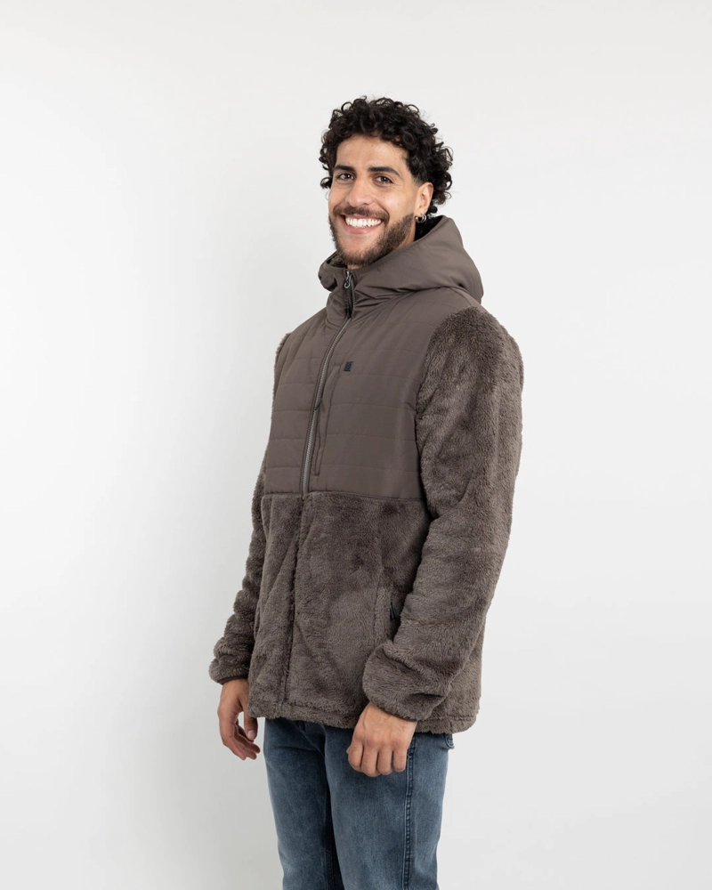 POLERON HOMBRE POLAR SHAGGY CON GORRO POLEMIC - 3