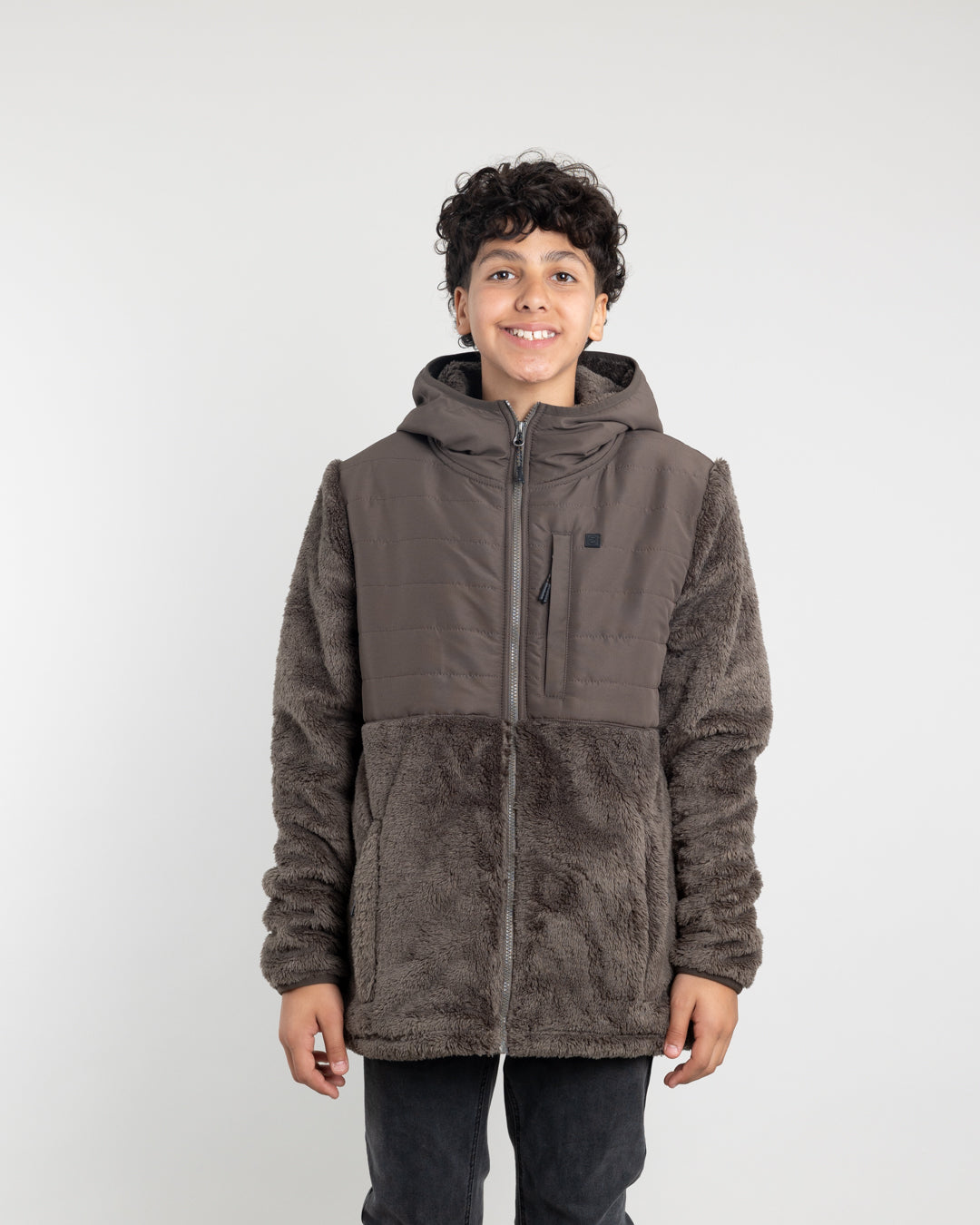 POLERON NIÑO POLAR SHAGGY CON GORRO POLEMIC - 1