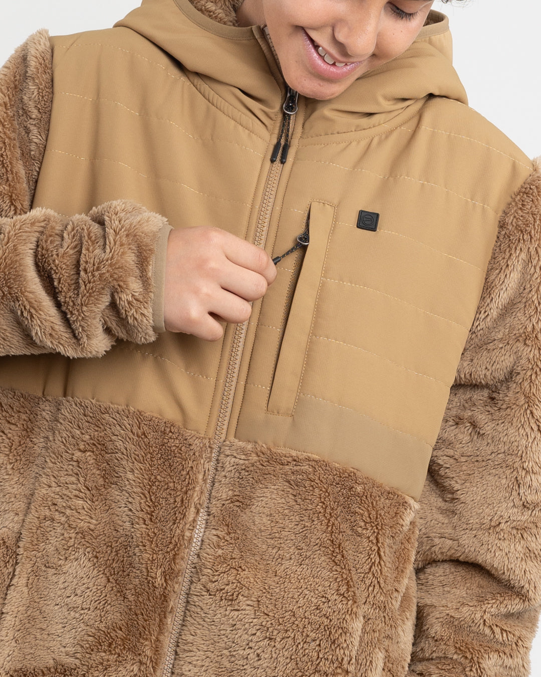 POLERON NIÑO POLAR SHAGGY CON GORRO POLEMIC - 2