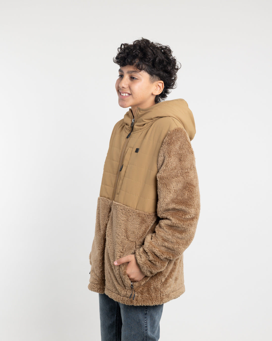 POLERON NIÑO POLAR SHAGGY CON GORRO POLEMIC - 3