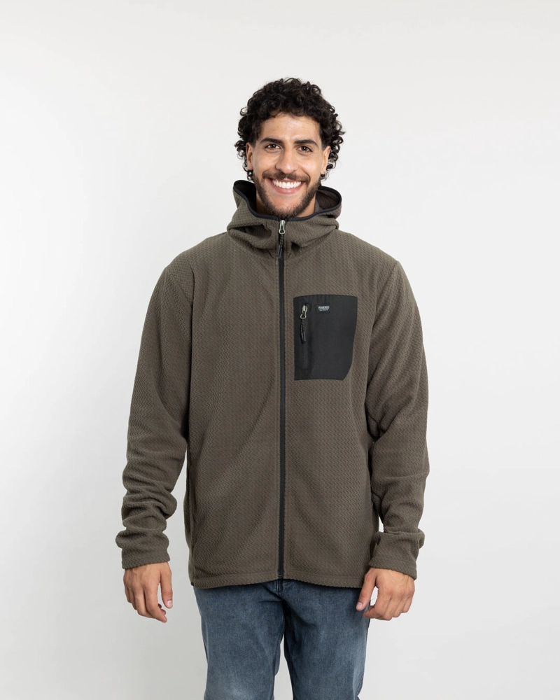 POLERON HOMBRE MICROPOLAR INVIERNO CON GORRO POLEMIC - 1