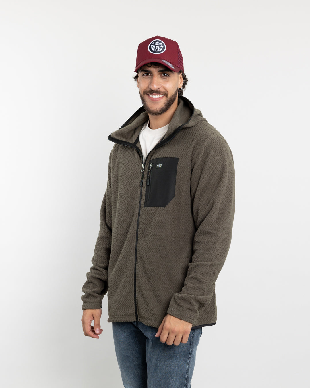 POLERON HOMBRE MICROPOLAR INVIERNO CON GORRO POLEMIC - 5