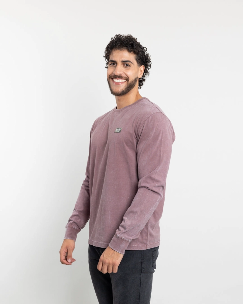POLERA MANGA LARGA HOMBRE TELA PROCESADA BURDEO POLEMIC - 2