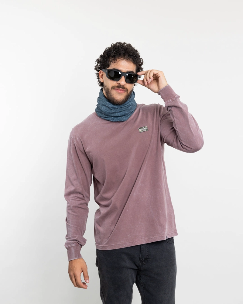 POLERA MANGA LARGA HOMBRE TELA PROCESADA BURDEO POLEMIC - 4