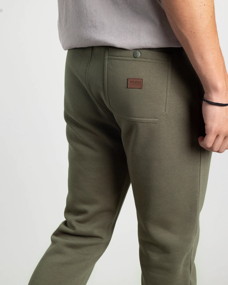 JOGGER FRANELA SIN PUÑOS JUVENIL STANDAR FIT VERDE POLEMIC - 5