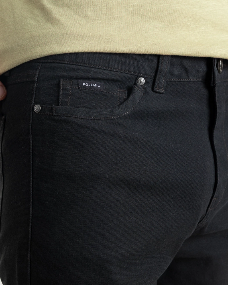 PANTALON JUVENIL CANVAS PROCESADO NEGRO POLEMIC - 4