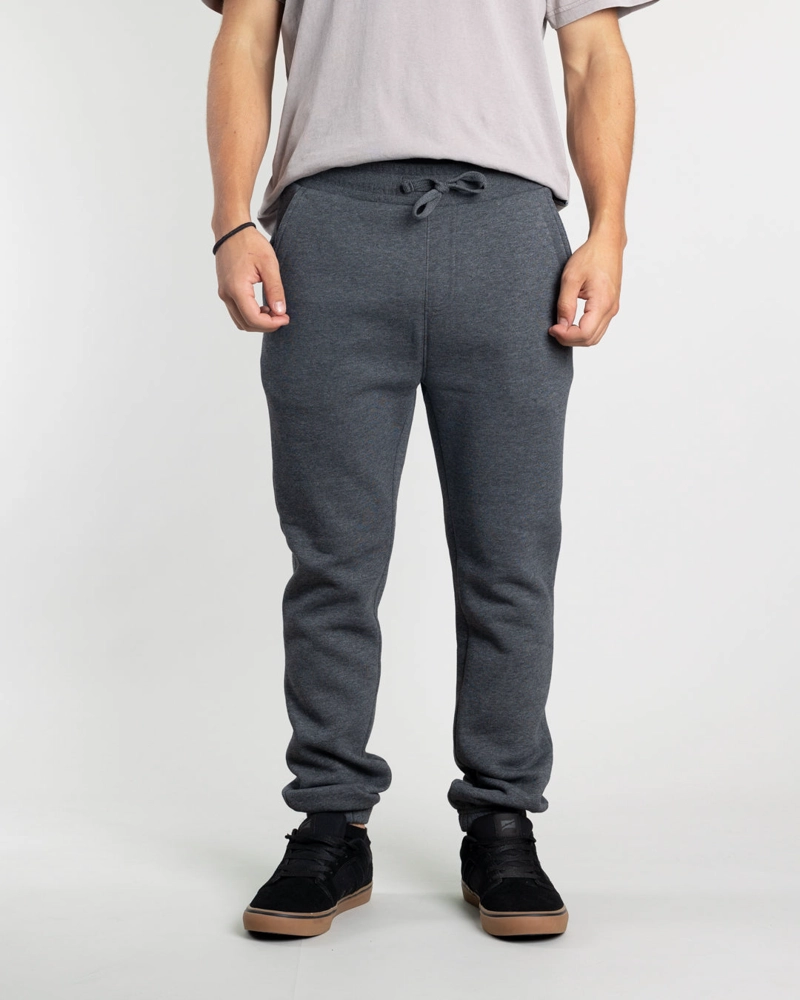 JOGGER FRANELA JUVENIL CON PUÑOS GRIS POLEMIC - 1
