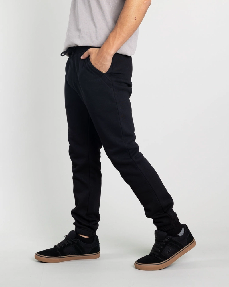 JOGGER FRANELA JUVENIL CON PUÑOS NEGRO POLEMIC - 3