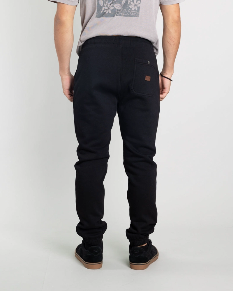 JOGGER FRANELA JUVENIL CON PUÑOS NEGRO POLEMIC - 4