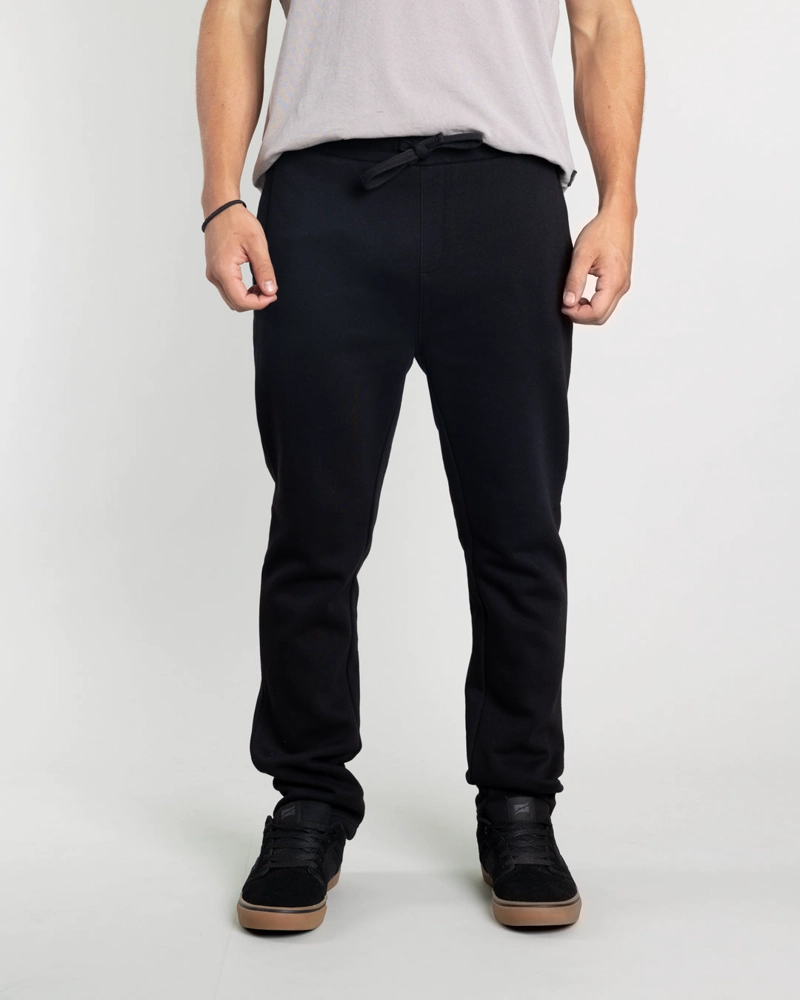 JOGGER FRANELA SIN PUÑOS JUVENIL STANDAR FIT NEGRO POLEMIC - 2