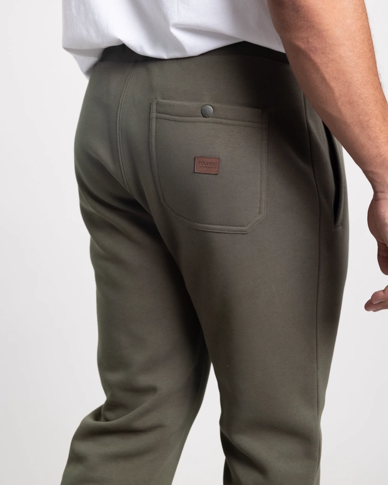 JOGGER FRANELA SIN PUÑOS STANDAR FIT VERDE POLEMIC - 4