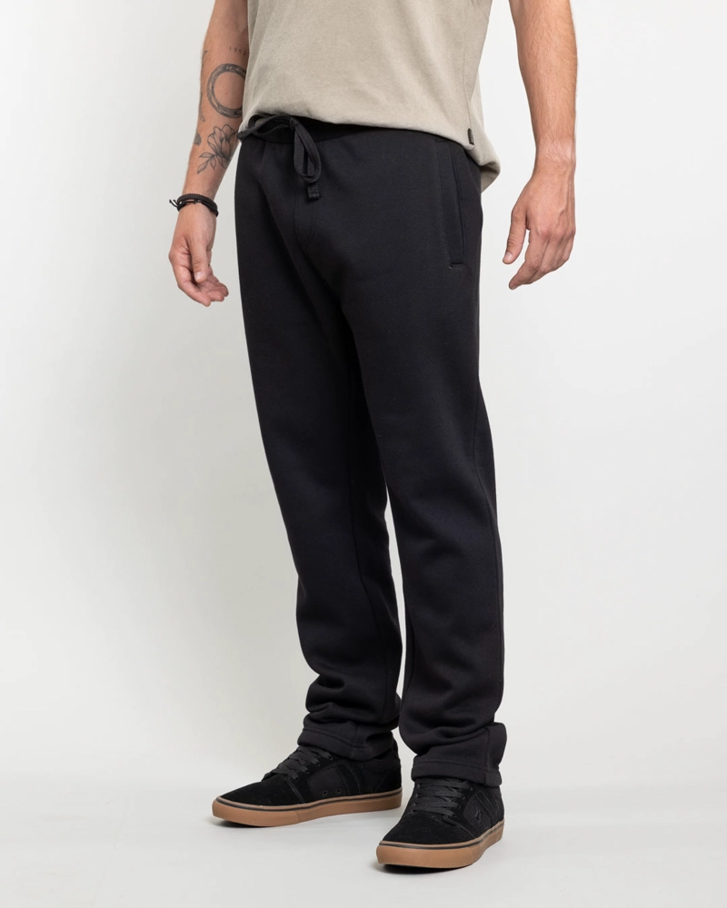 JOGGER FRANELA SIN PUÑOS STANDAR FIT NEGRO POLEMIC - 2