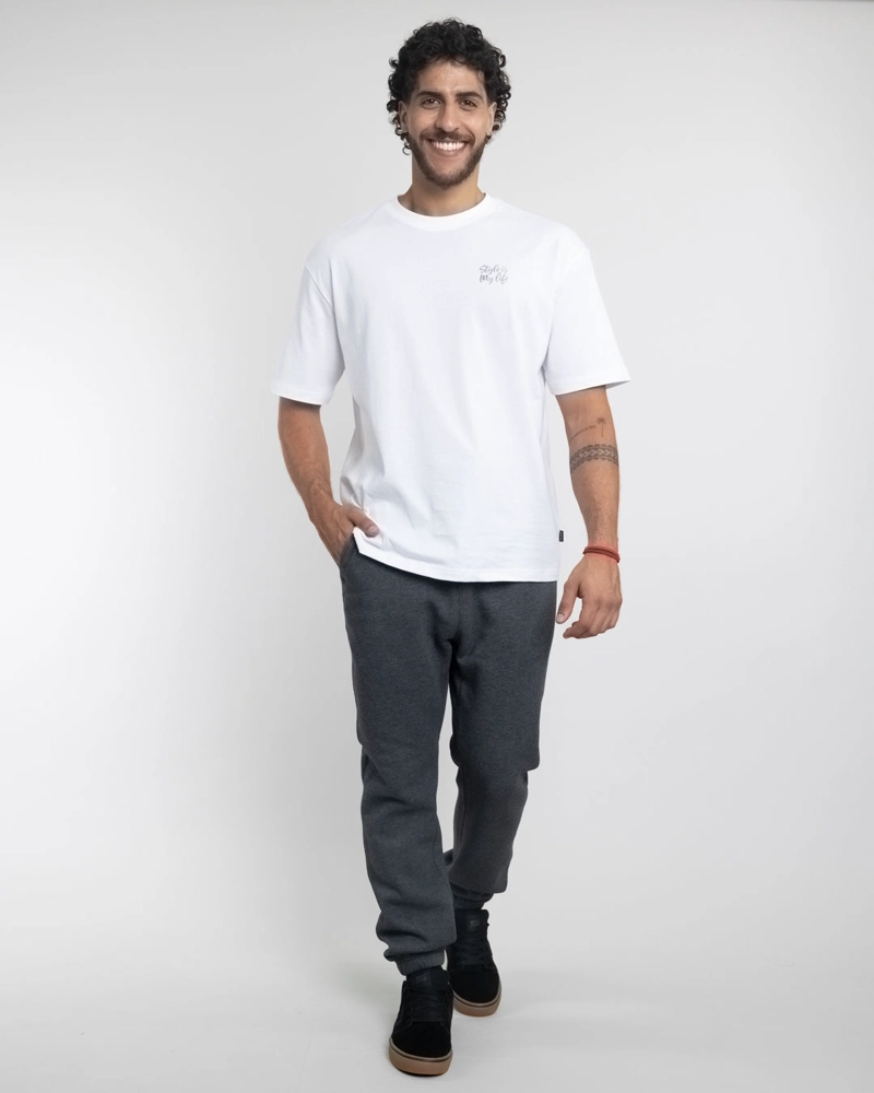 JOGGER FRANELA CON PUÑOS GRIS POLEMIC - 5