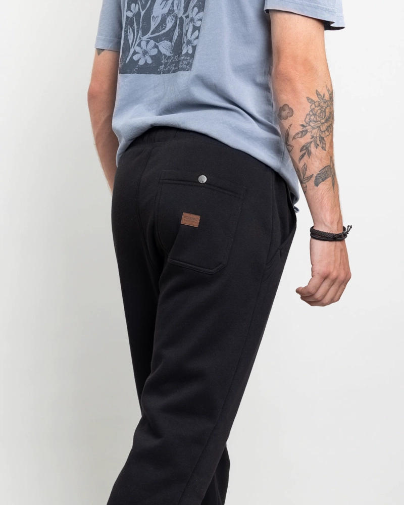 JOGGER FRANELA CON PUÑOS NEGRO POLEMIC - 2
