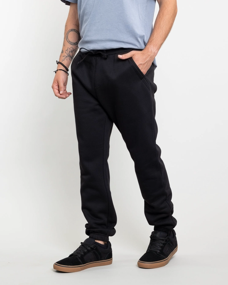JOGGER FRANELA CON PUÑOS NEGRO POLEMIC - 3