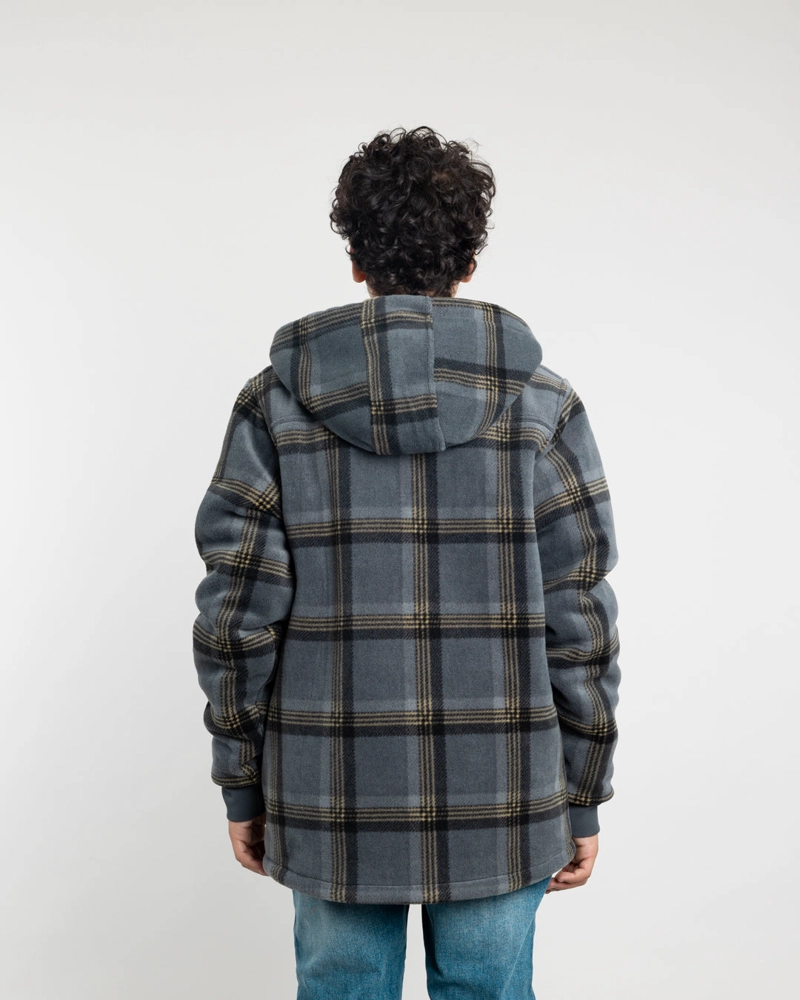 CHAQUETA CAMPERA JUVENIL FORRADA EN MICROPOLAR LEÑADORA CON GORRO POLEMIC - 4