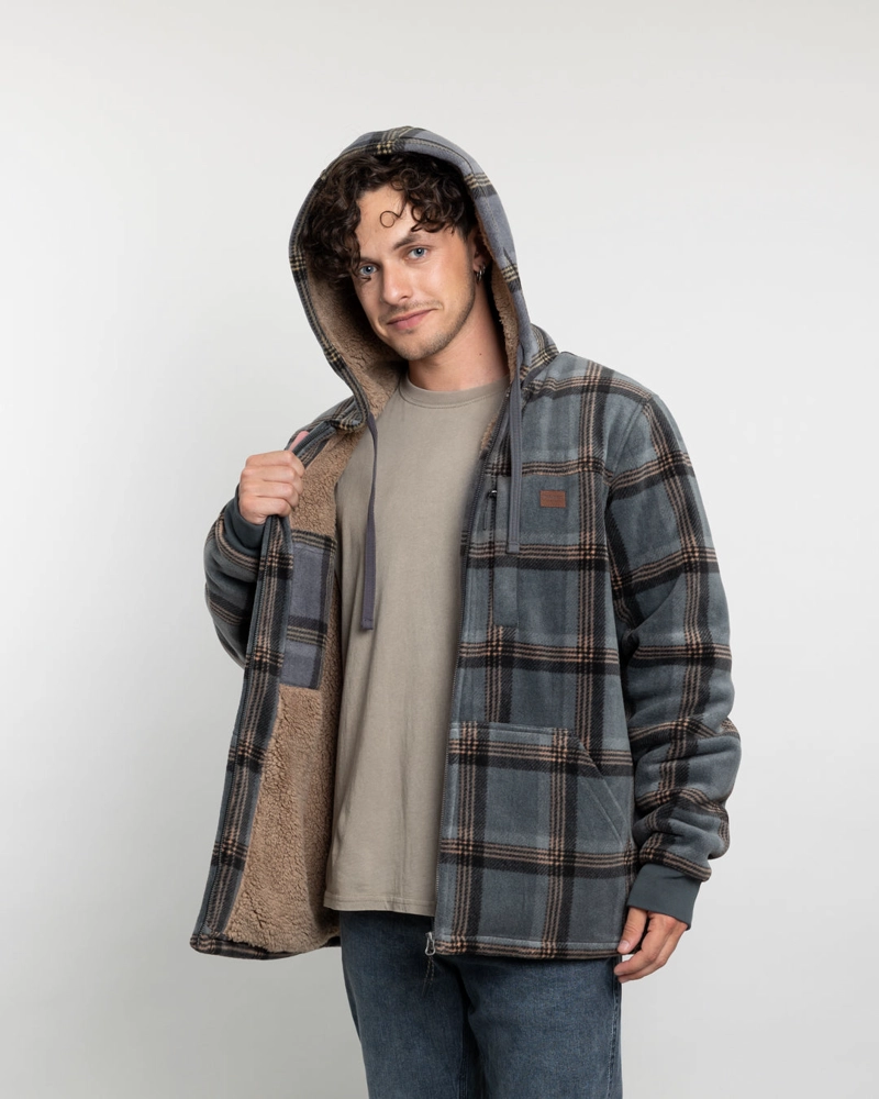 CHAQUETA CAMPERA HOMBRE FORRADA EN SHERPA LEÑADORA CON GORRO POLEMIC - 1