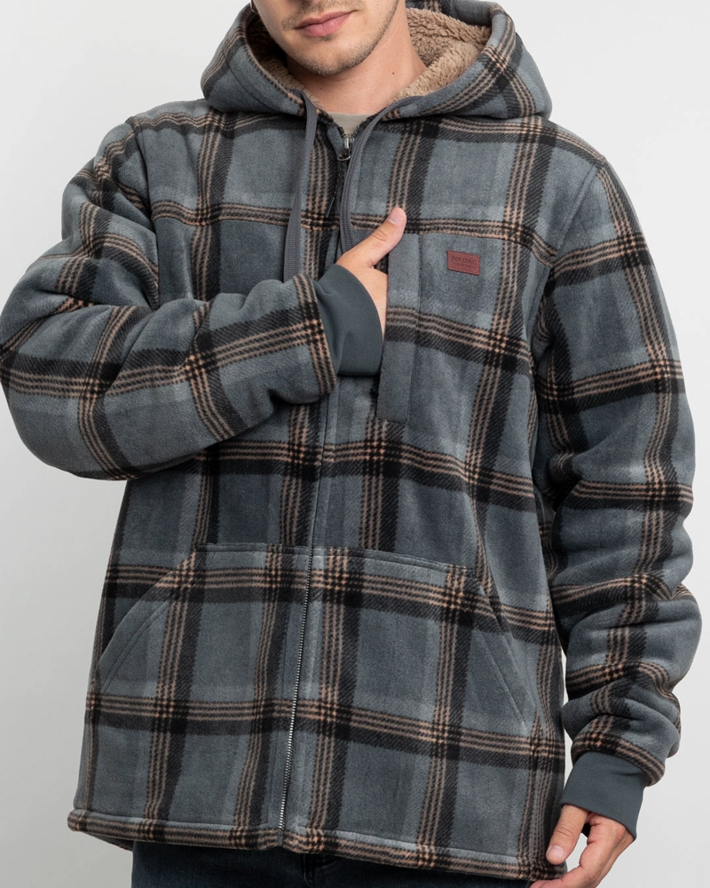 CHAQUETA CAMPERA HOMBRE FORRADA EN SHERPA LEÑADORA CON GORRO POLEMIC - 2