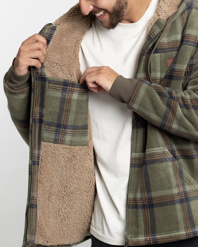 CHAQUETA CAMPERA HOMBRE FORRADA EN SHERPA LEÑADORA CON GORRO POLEMIC - 3