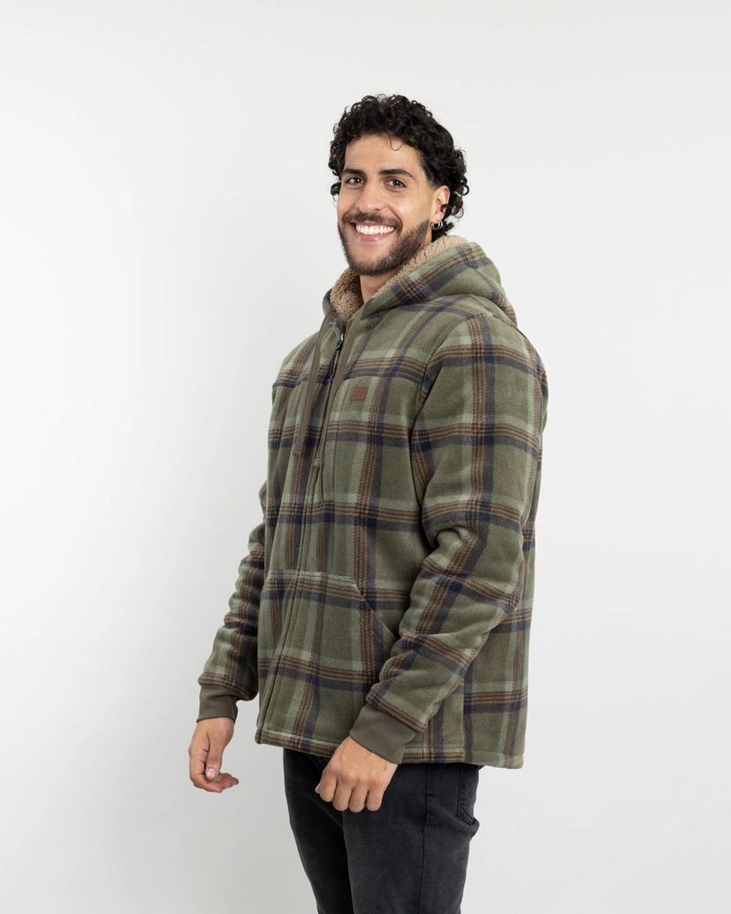 CHAQUETA CAMPERA HOMBRE FORRADA EN SHERPA LEÑADORA CON GORRO POLEMIC - 4