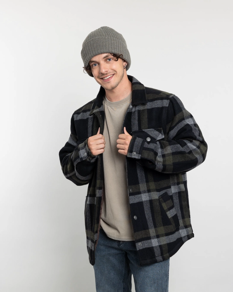 CHAQUETA CAMPERA HOMBRE FORRADA EN SHERPA LEÑADORA SIN GORRO POLEMIC - 1