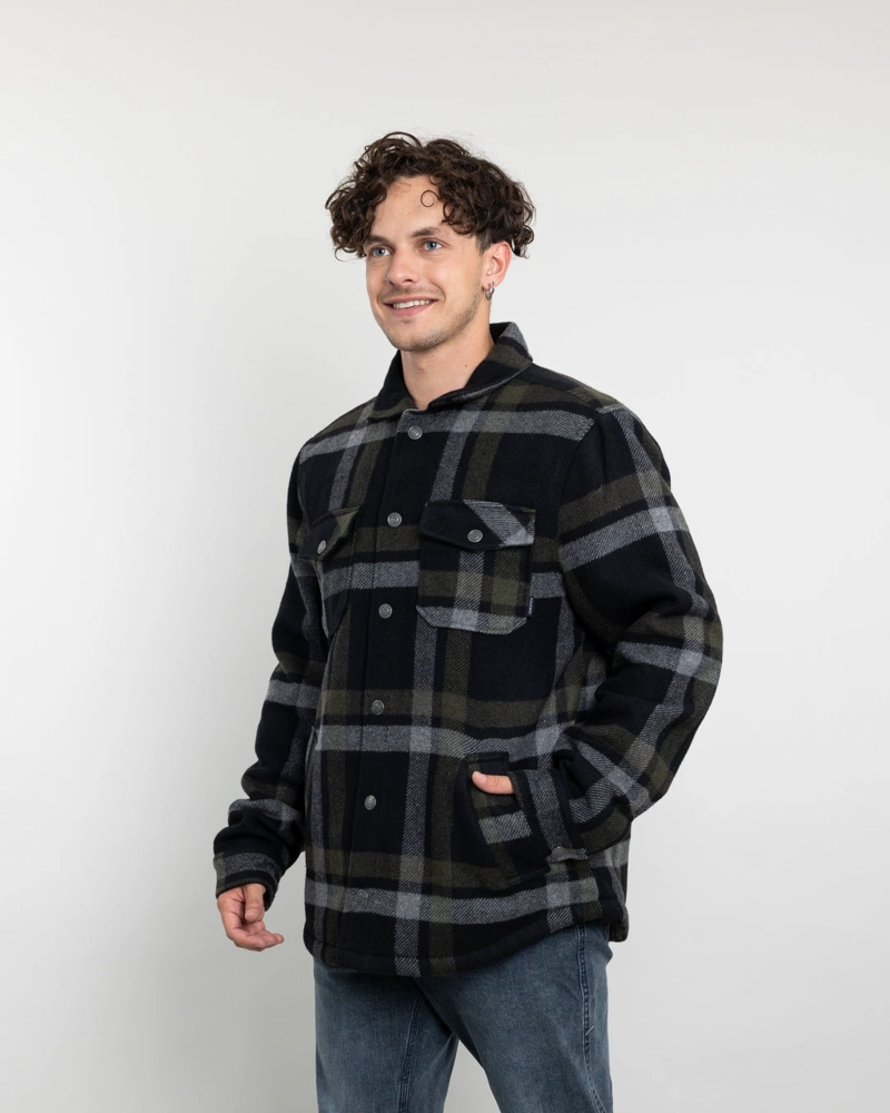 CHAQUETA CAMPERA HOMBRE FORRADA EN SHERPA LEÑADORA SIN GORRO POLEMIC - 4