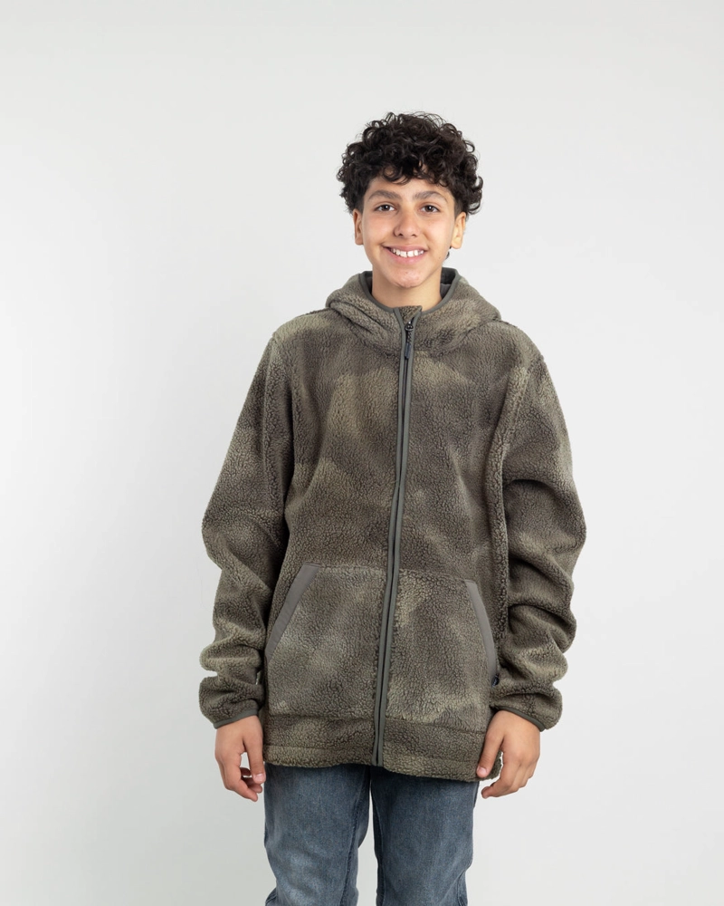 POLERON JUVENIL MINI SHERPA PRINT CON GORRO POLEMIC - 1