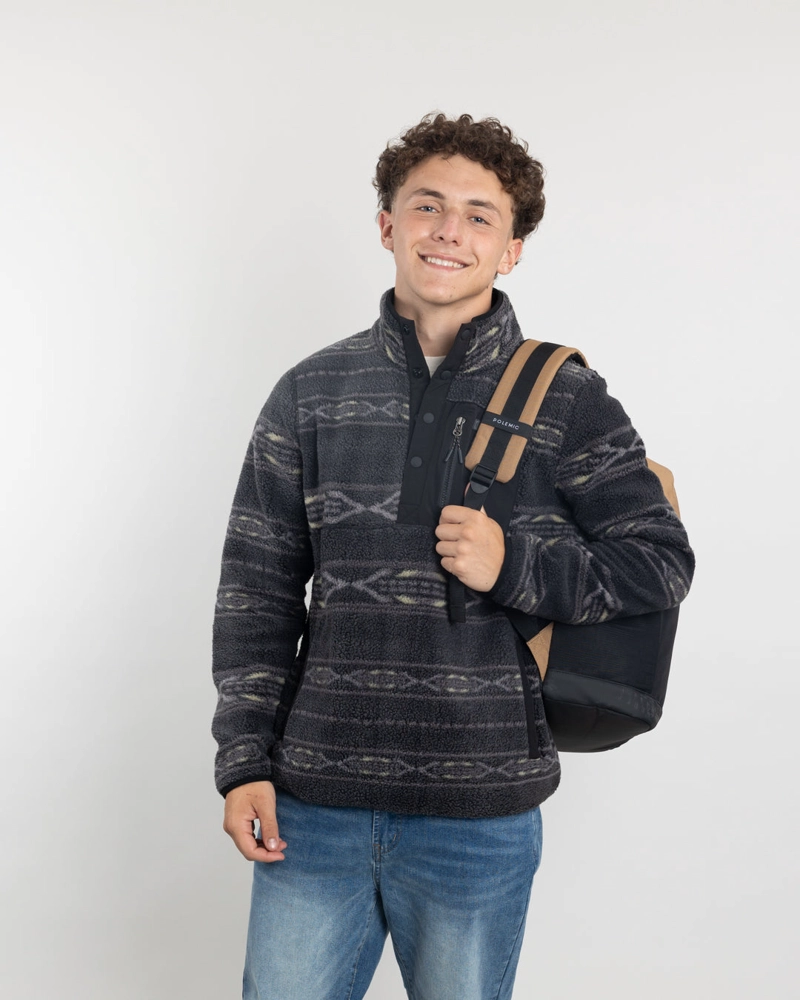 POLERON JUVENIL MINI SHERPA ESTAMPADO SIN GORRO POLEMIC - 1