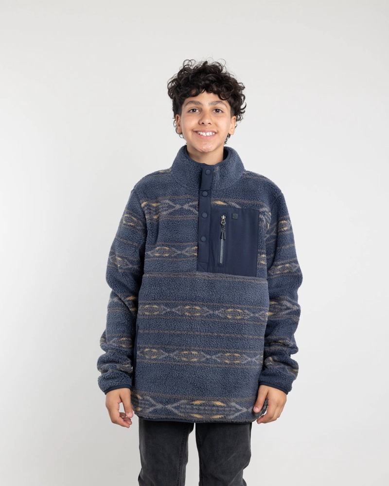POLERON JUVENIL MINI SHERPA ESTAMPADO SIN GORRO POLEMIC - 1